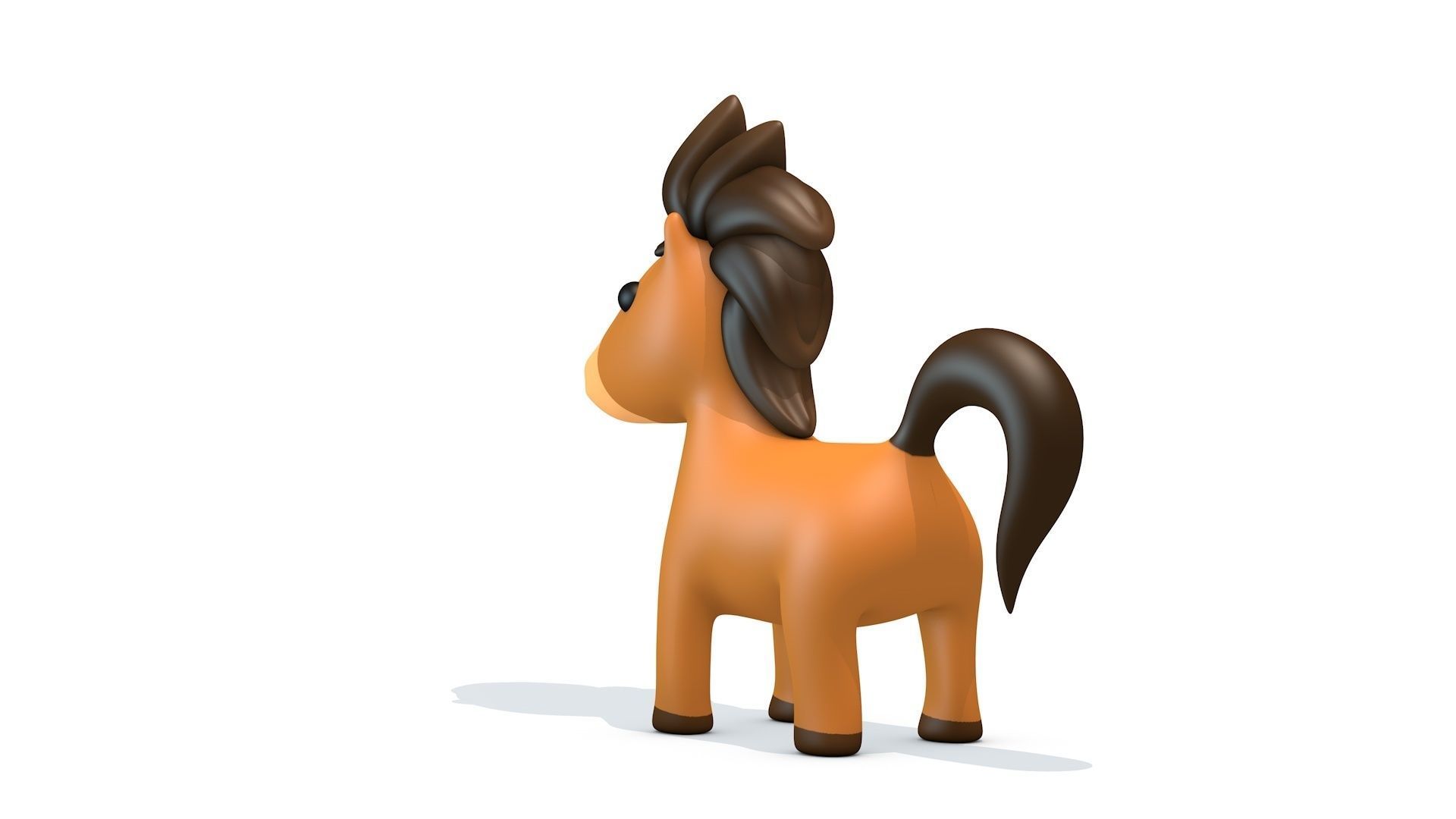 Cartoon Horse Low-poly 3D model_2