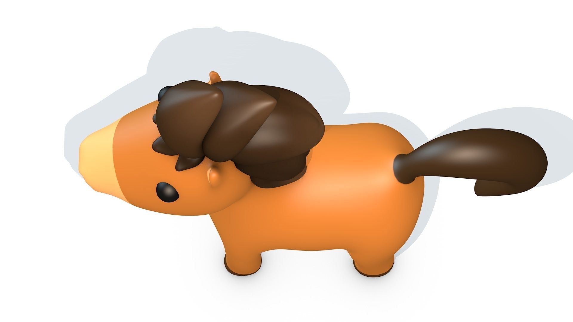 Cartoon Horse Low-poly 3D model_8