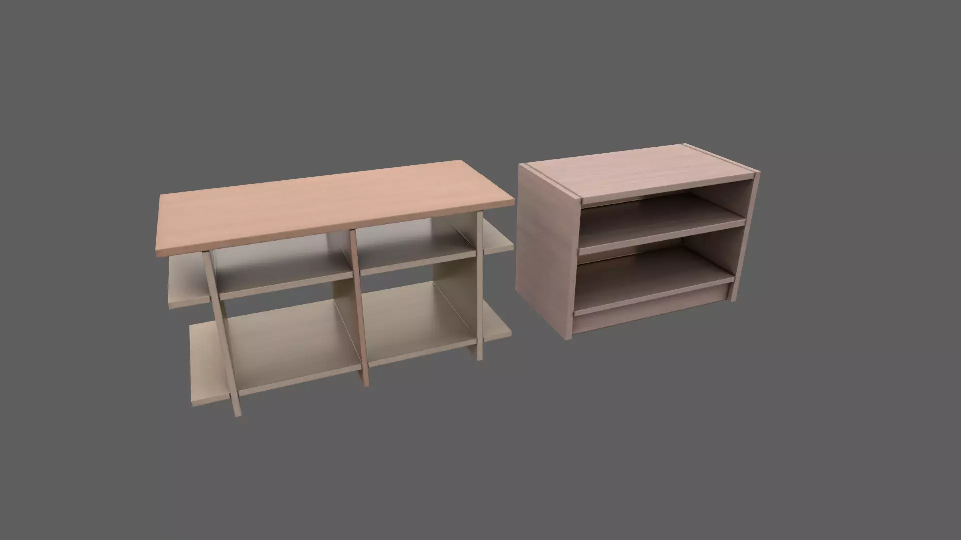 TV stands Low-poly 3D model_0