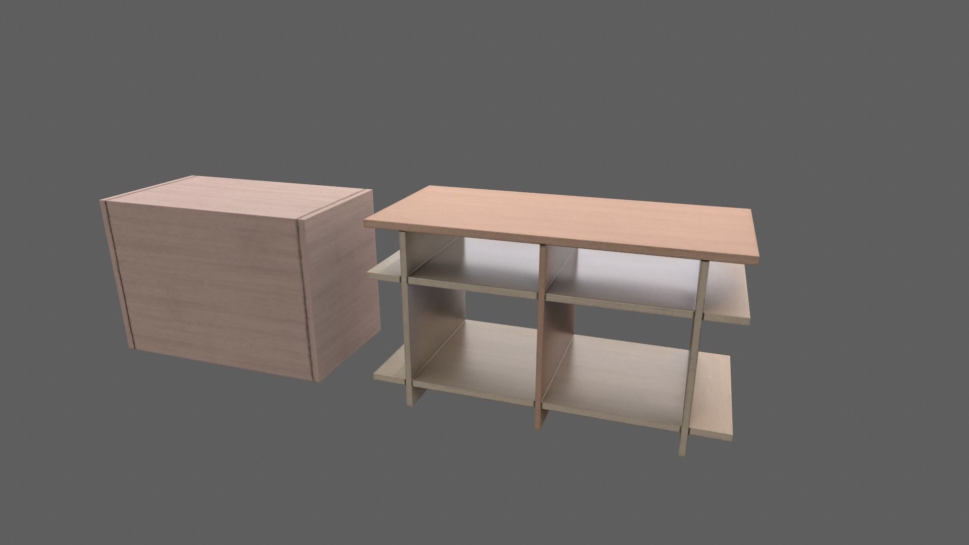 TV stands Low-poly 3D model_4