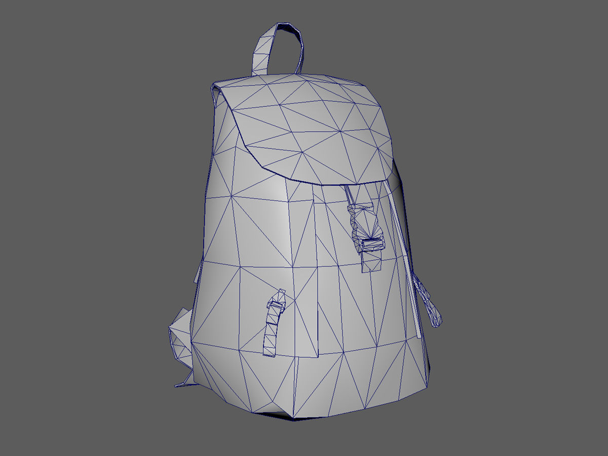 Bag Backpack 3D model 001 Low-poly 3D model_4