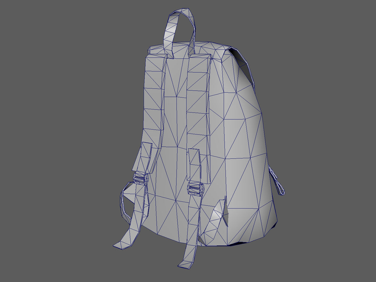 Bag Backpack 3D model 001 Low-poly 3D model_5