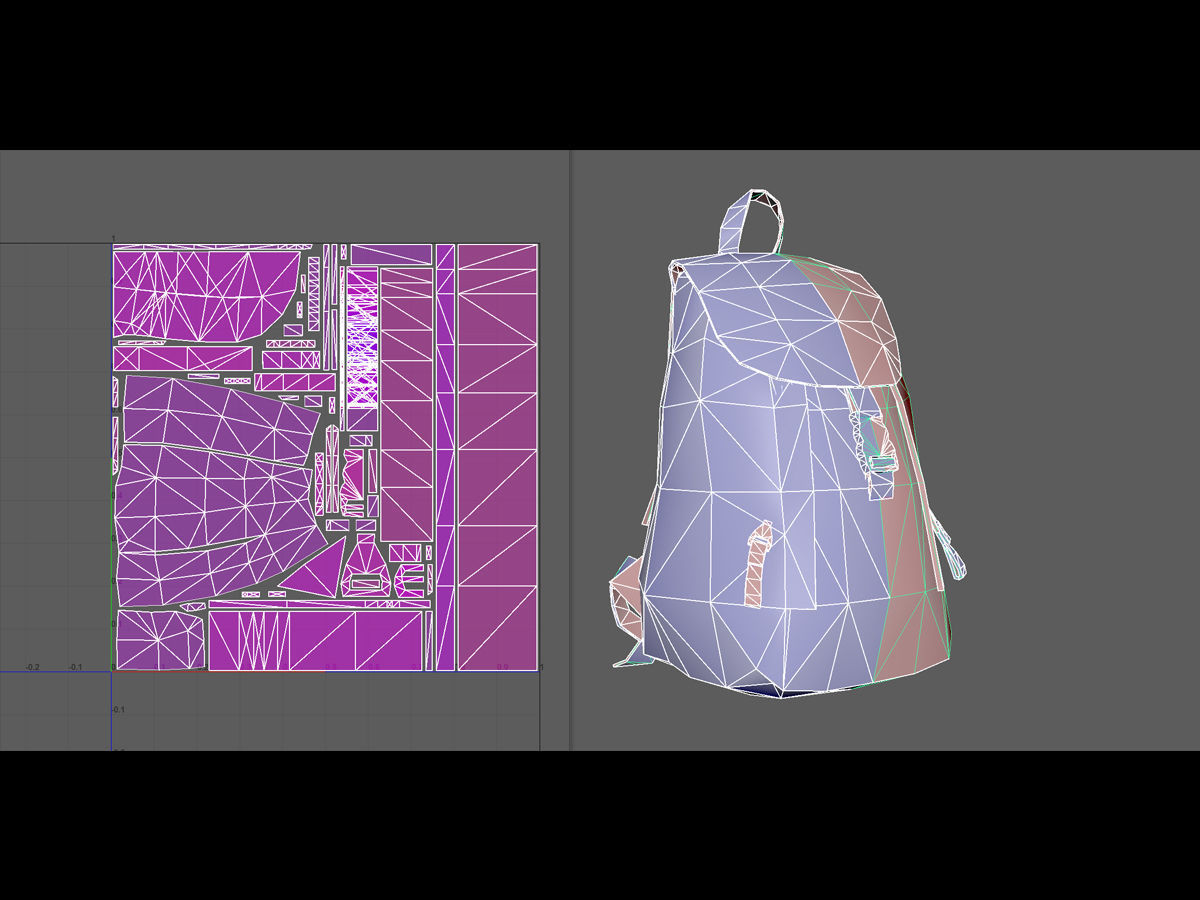 Bag Backpack 3D model 001 Low-poly 3D model_6