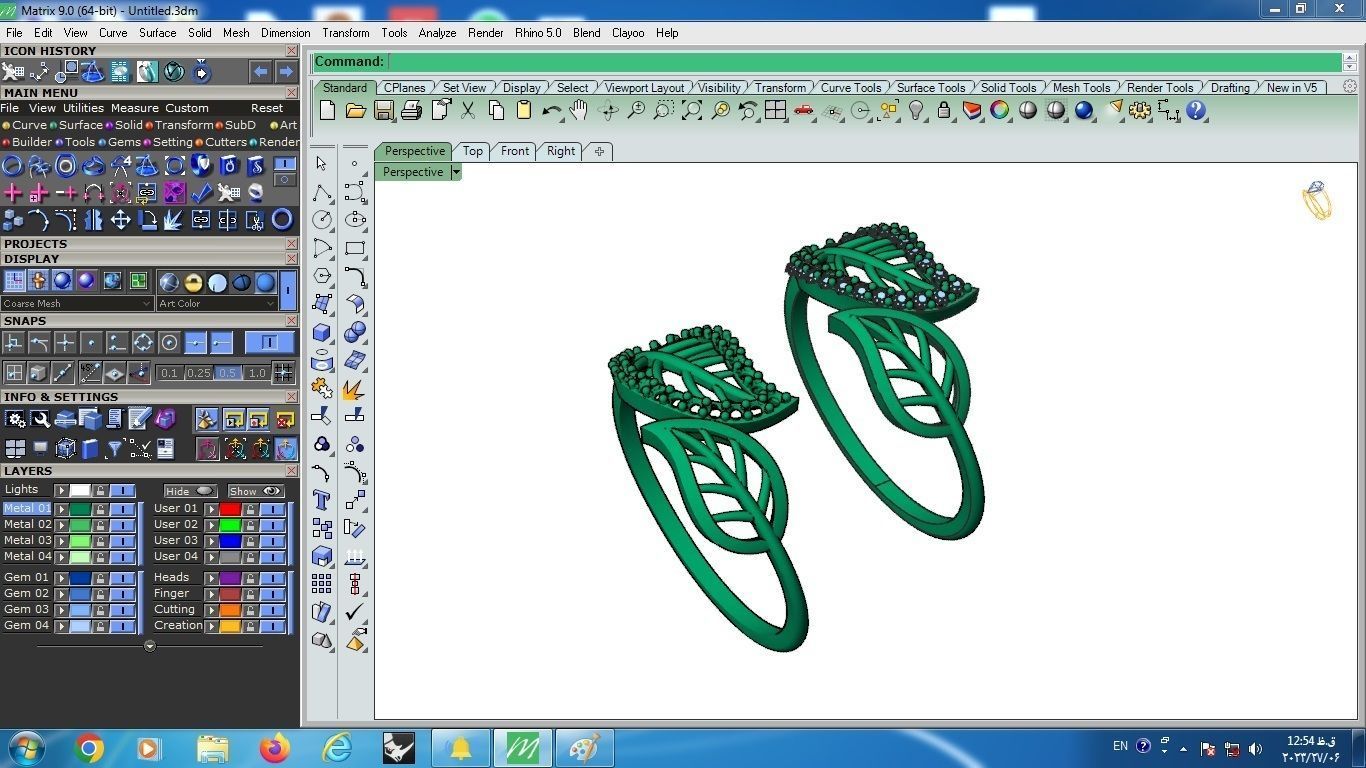 leaf ring 3D print model_5