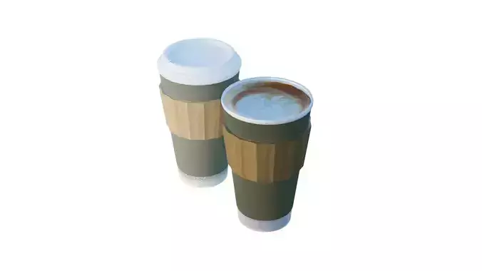 Coffee Cup realistic low poly