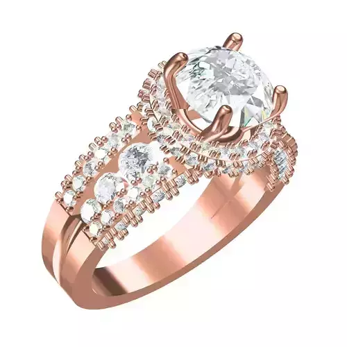 Round Diamond Halo Solitaire Engagement Ring