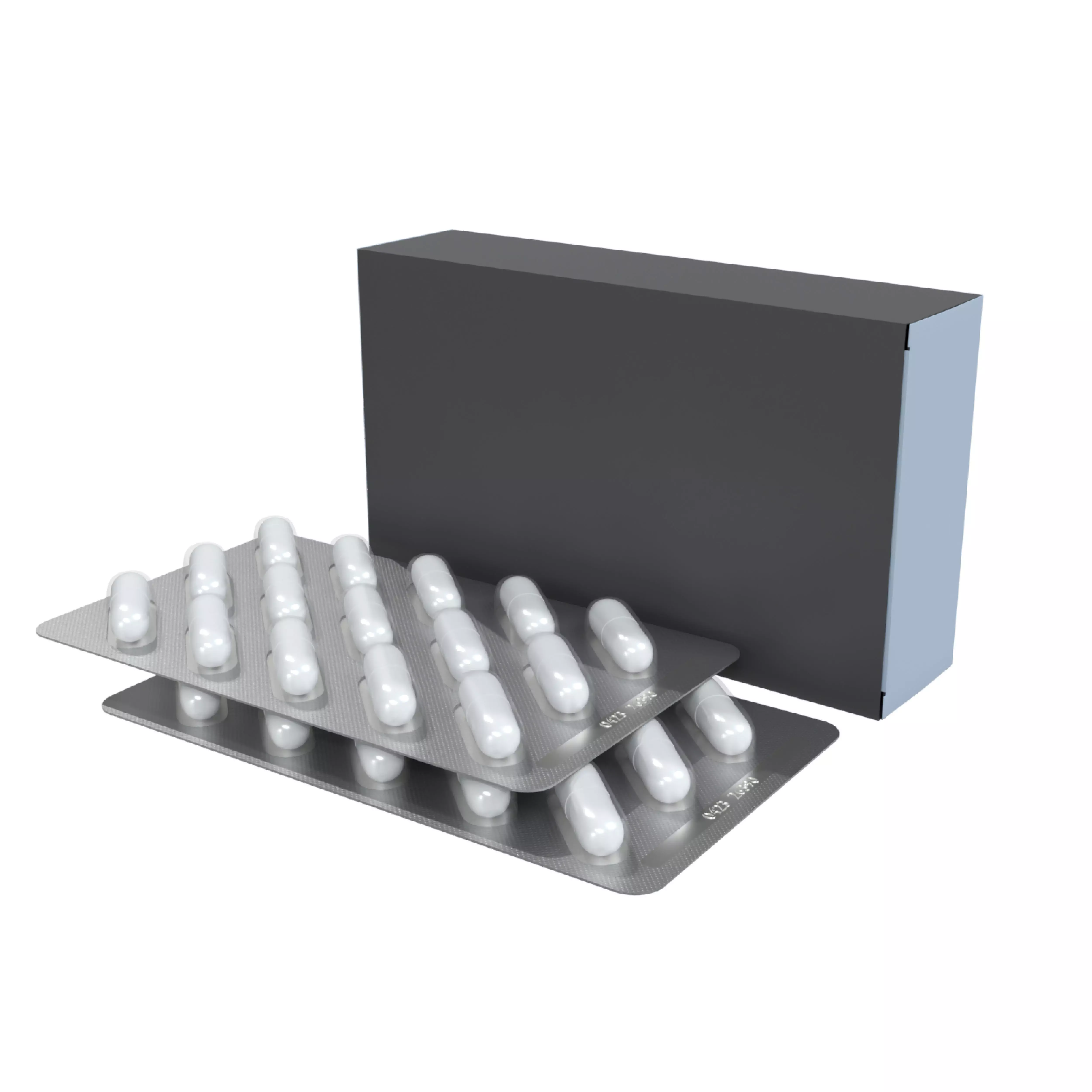 Capsule Blister card 3D model and 3D mockup 3D model