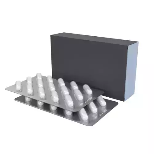 Capsule Blister card 3D model and 3D mockup