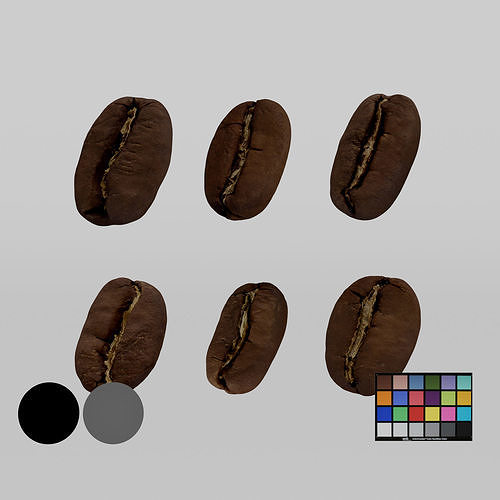 Coffee Beans Low-poly 3D model 4