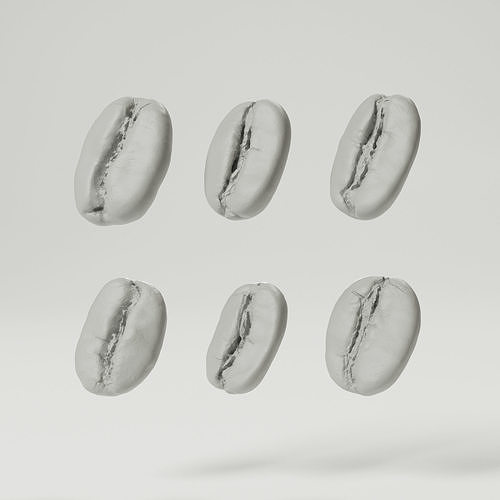 Coffee Beans Low-poly 3D model 5
