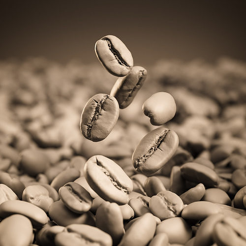 Coffee Beans Low-poly 3D model 7