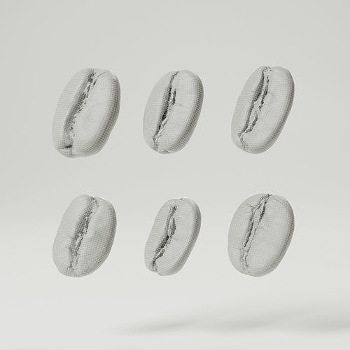 Coffee Beans Low-poly 3D model 3