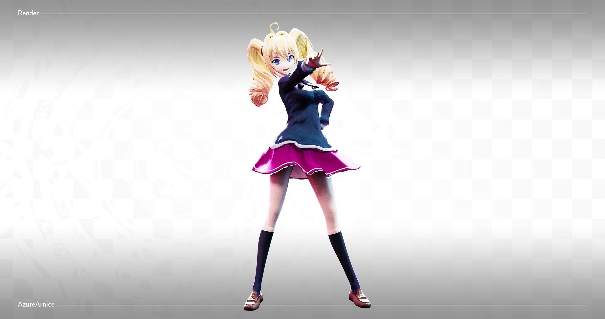 Highschool DxD - Ravel Phenex MMD Model DELUXE Low-poly 3D model_4
