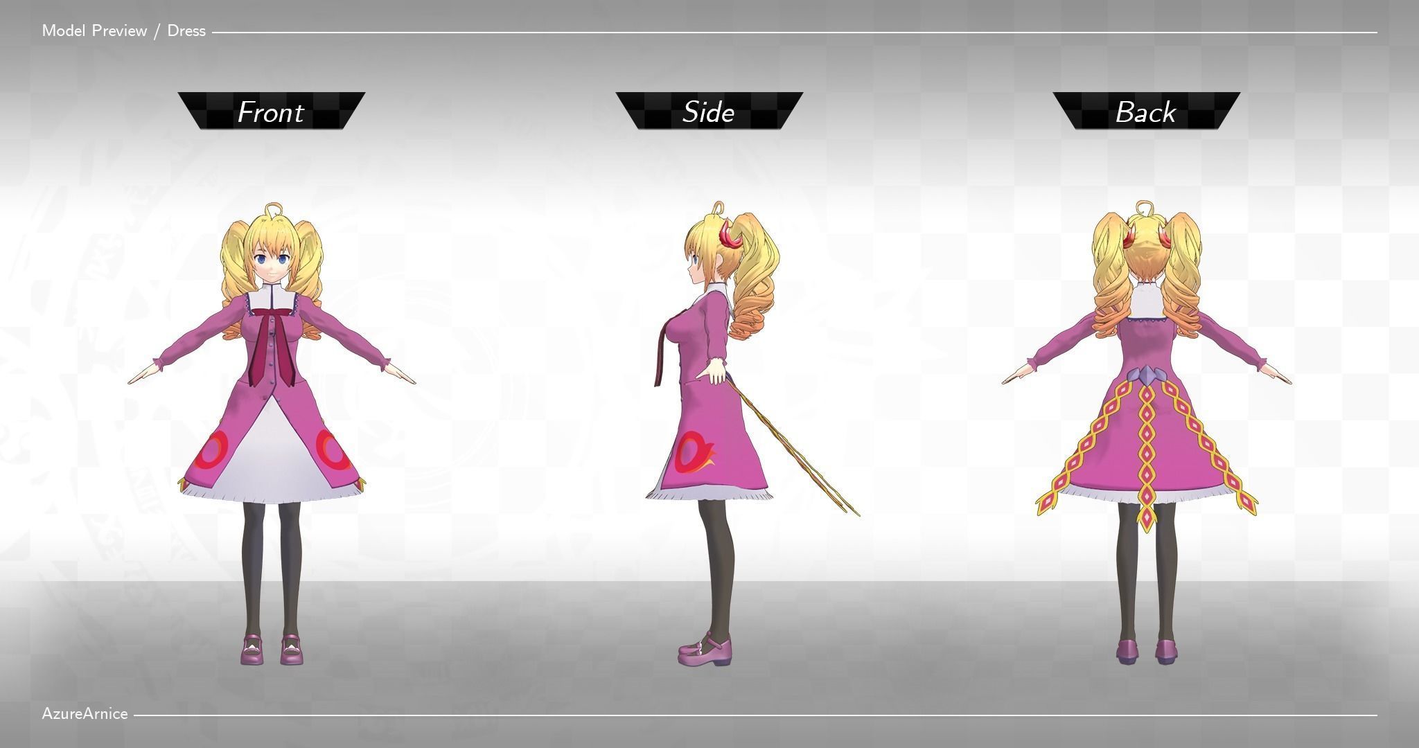 Highschool DxD - Ravel Phenex MMD Model DELUXE Low-poly 3D model_6