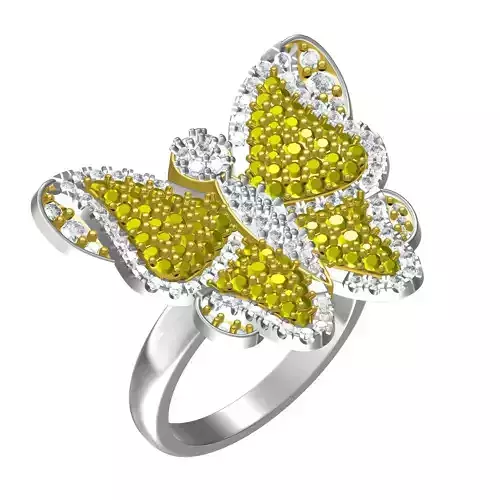 Antique Butterfly Diamond Hip Hop Ring