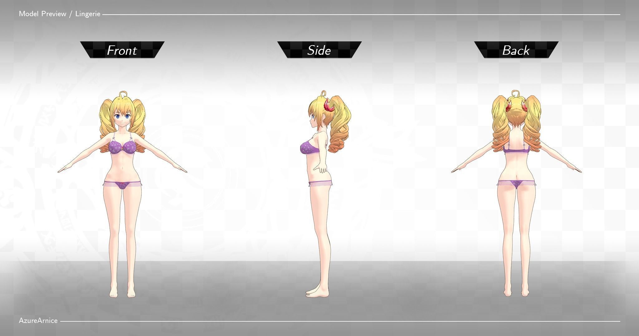 Highschool DxD - Ravel Phenex MMD Model Low-poly 3D model_9