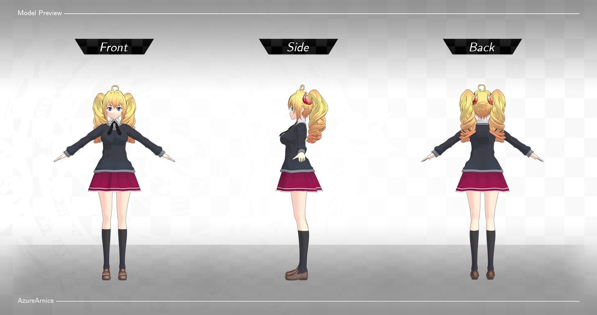 Highschool DxD - Ravel Phenex MMD Model Low-poly 3D model_8