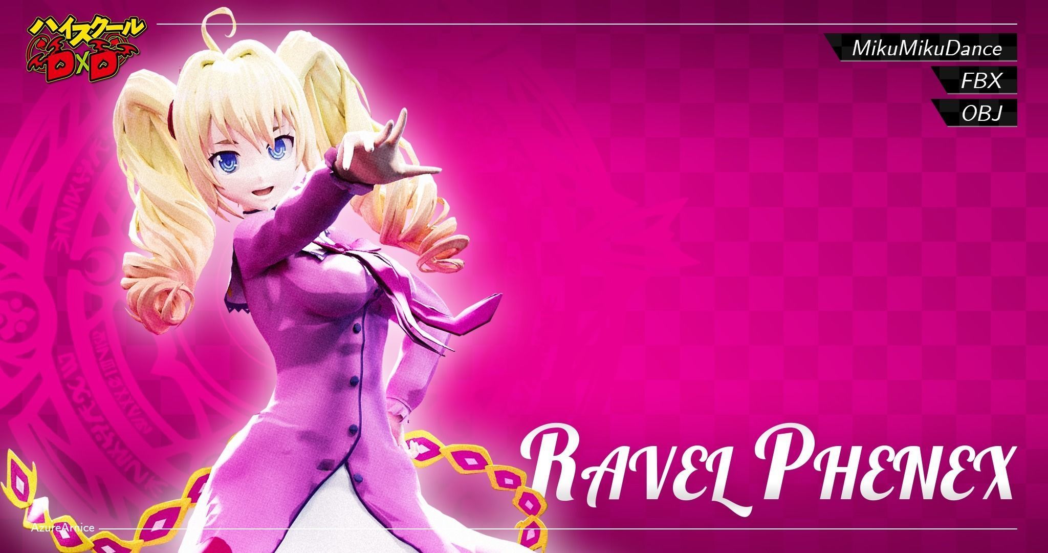 Highschool DxD - Ravel Phenex MMD Model Low-poly 3D model_2