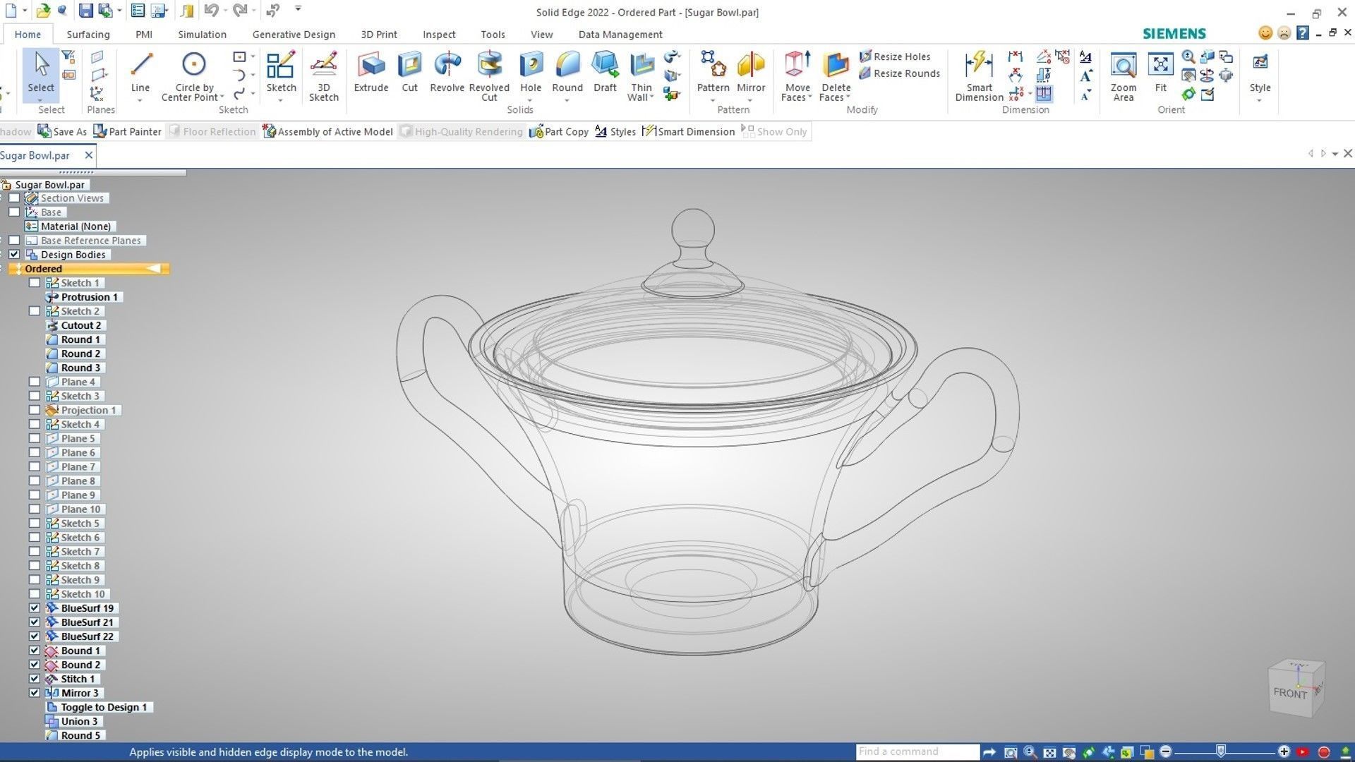 Sugar Bowl 3D print model_14