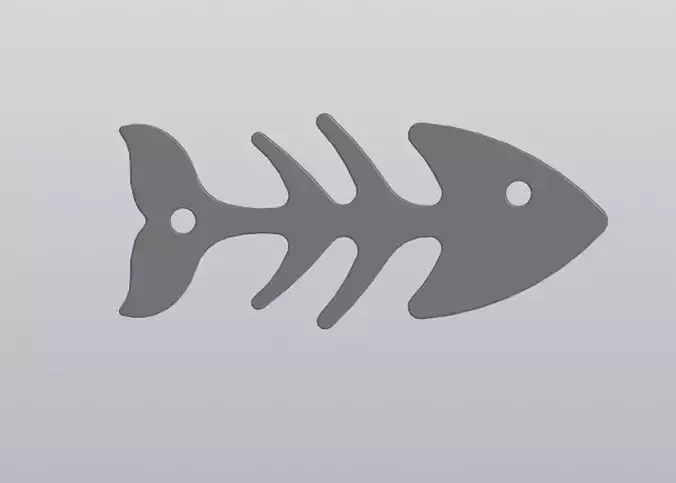 Fish skeleton Keychain Free 3D print model