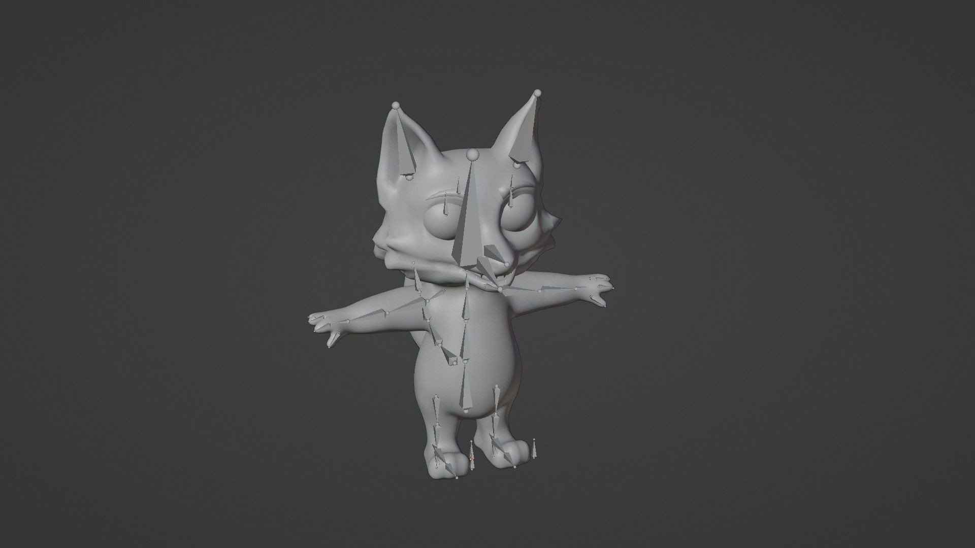 Cartoon Fox Animated and Rigged Base Mesh 3D Model Low-poly 3D model_20