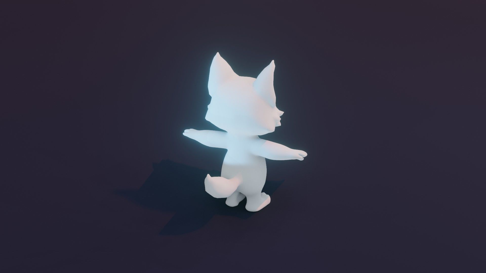 Cartoon Fox Animated and Rigged Base Mesh 3D Model Low-poly 3D model_3