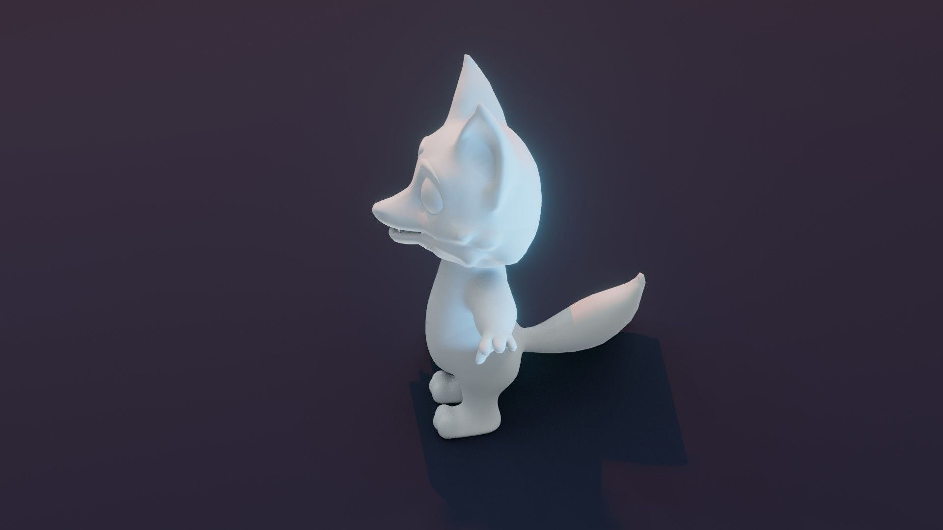 Cartoon Fox Animated and Rigged Base Mesh 3D Model Low-poly 3D model_4