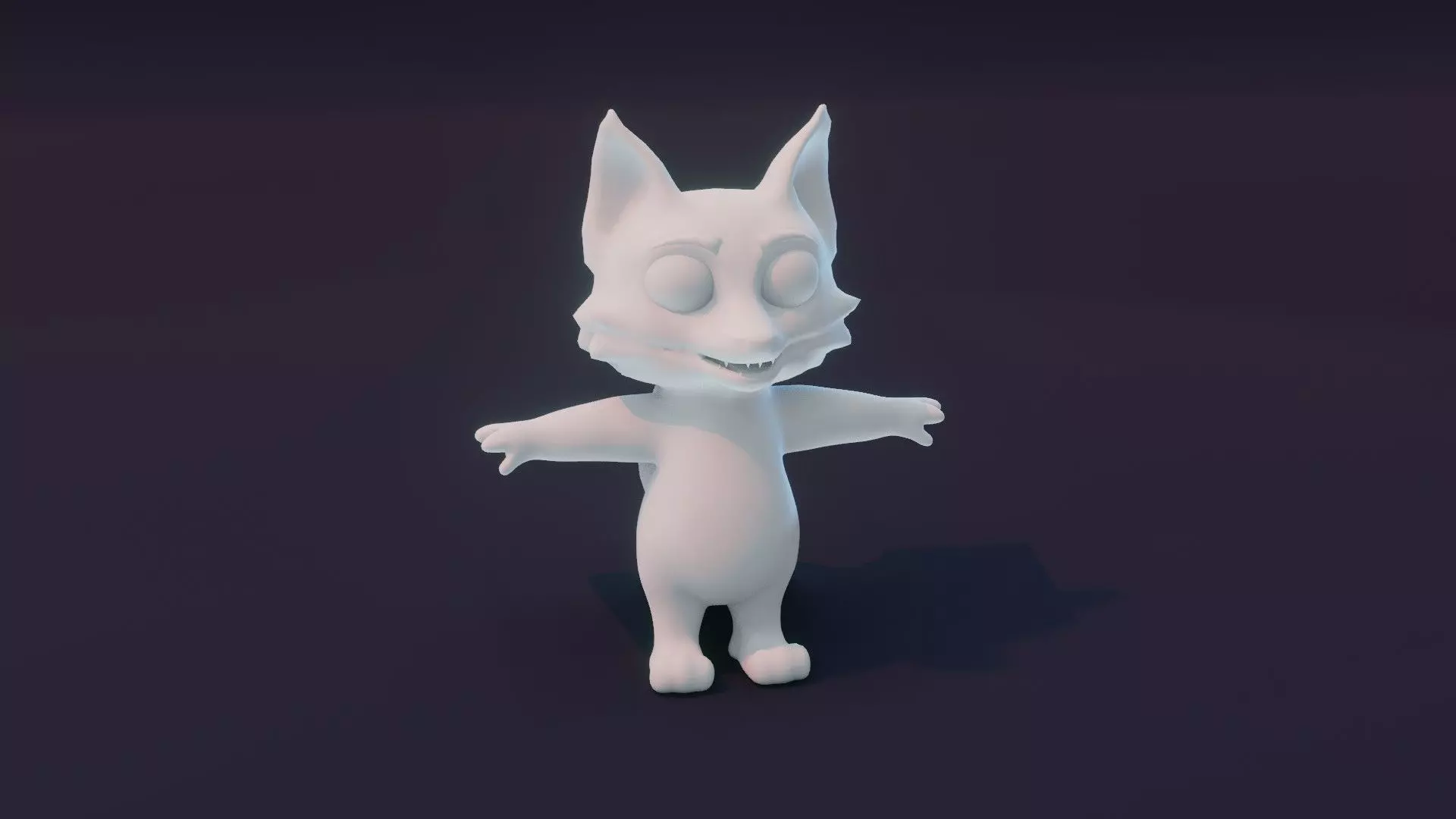 Cartoon Fox Animated and Rigged Base Mesh 3D Model Low-poly 3D model_0