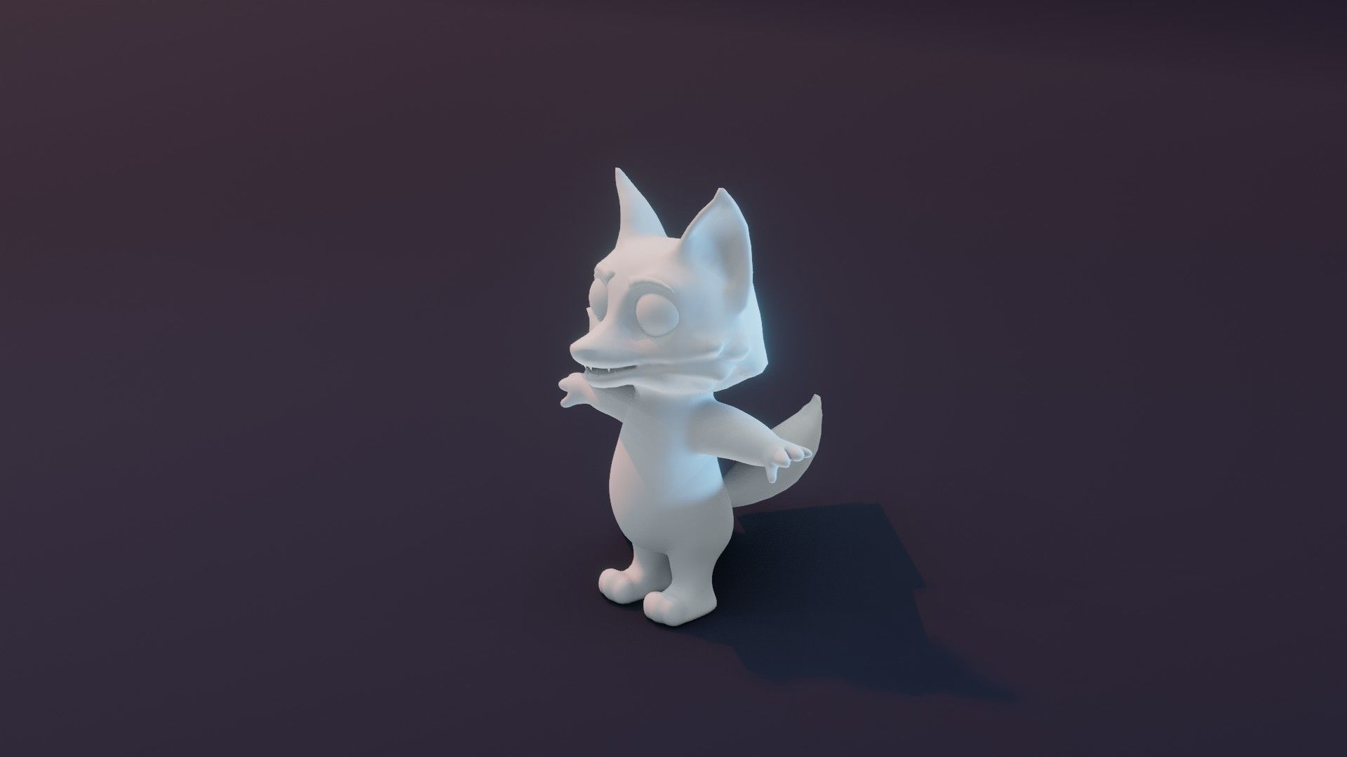 Cartoon Fox Animated and Rigged Base Mesh 3D Model Low-poly 3D model_9