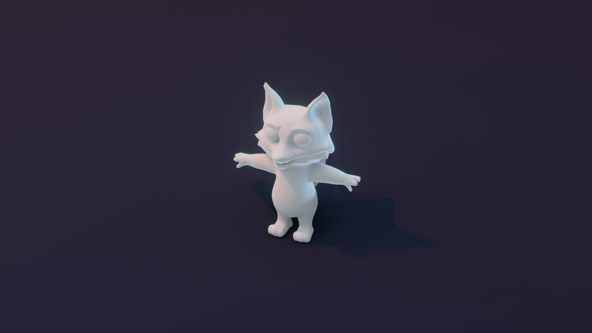 Cartoon Fox Animated and Rigged Base Mesh 3D Model Low-poly 3D model_5