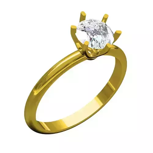 Single Round Diamond Solitaire Engagement Ring