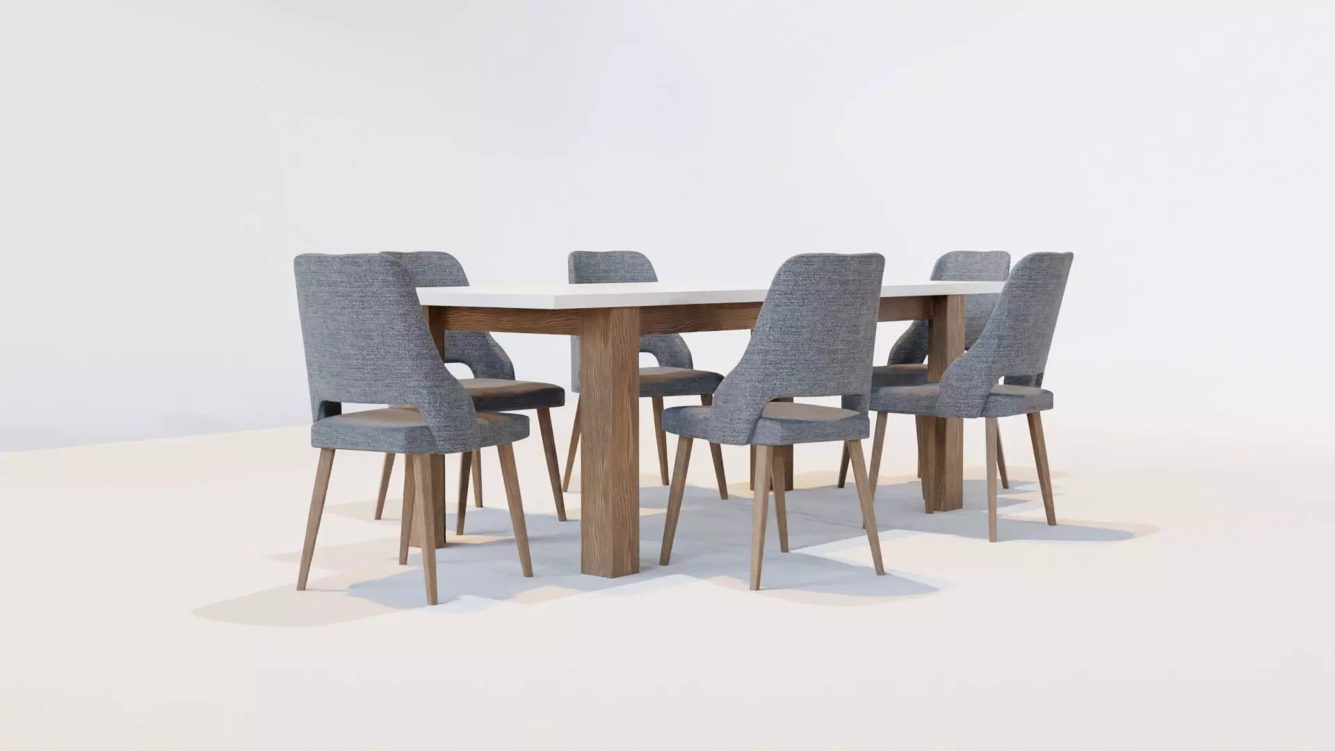 Dining Table Set 3D model 3D model_0