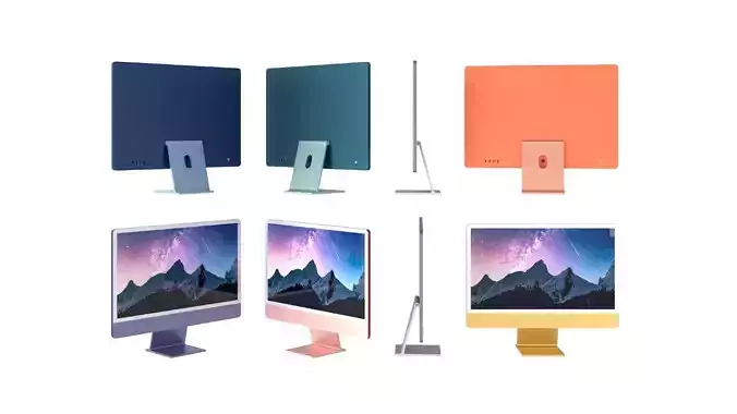Apple iMac 24 Inch 2024  Low-poly 3D model