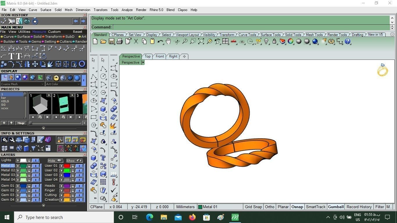 Twisted Ring 3D print model_7