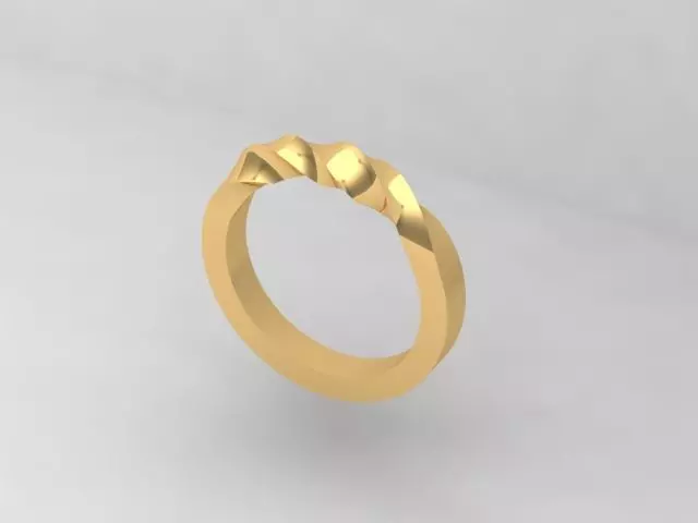 Twisted Ring 3D print model_0