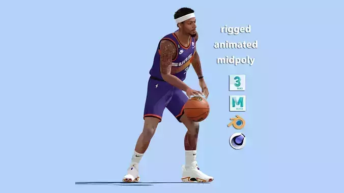 3D Rigged Bradley Beal Phoenix Suns NBA 3D model