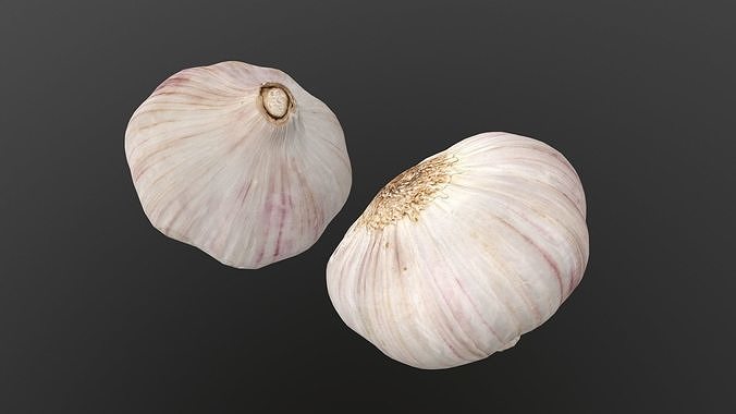 Photorealistic Garlic 3D Scan AR VR PBR Low-poly 3D model 3