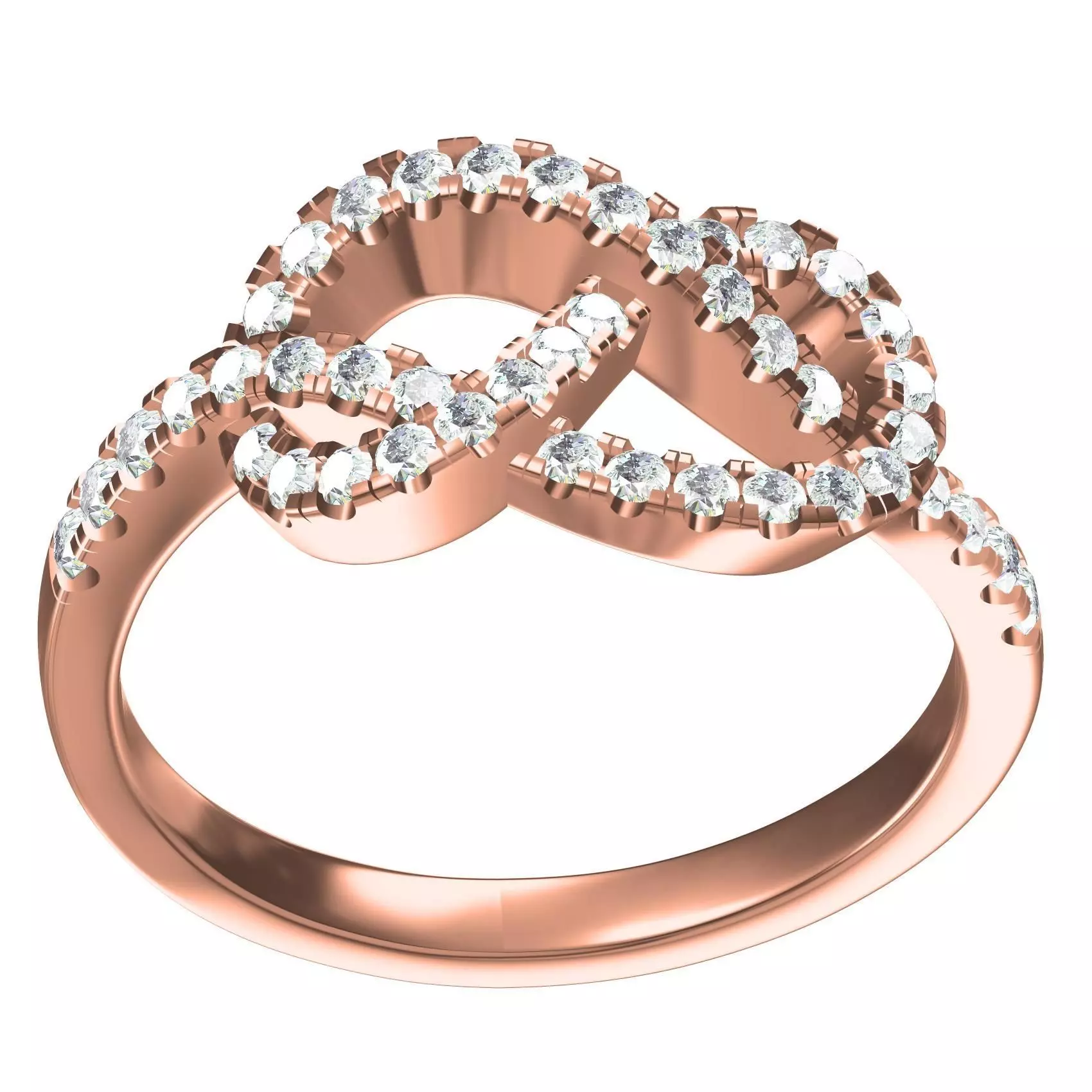 Fancy Twisted Shape Diamond Ring for Women 3D print model
