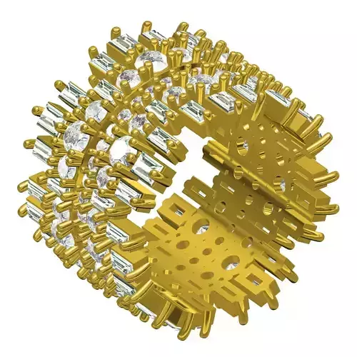 Baguette and Round Diamond Vintage Ring for Women