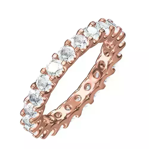 Round Diamond U Prong Set Eternity Band