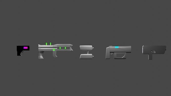 3D model blasters VR / AR / low-poly | CGTrader