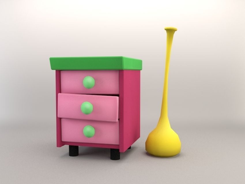 Cartoon Furniture Package 2 Low-poly 3D model_14