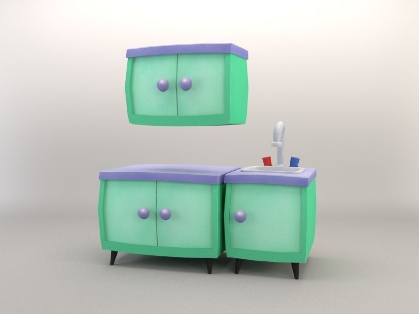 Cartoon Furniture Package 2 Low-poly 3D model_17