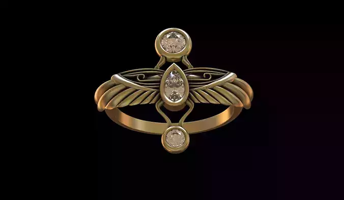 Egyptian Scarab Ring 3D print model