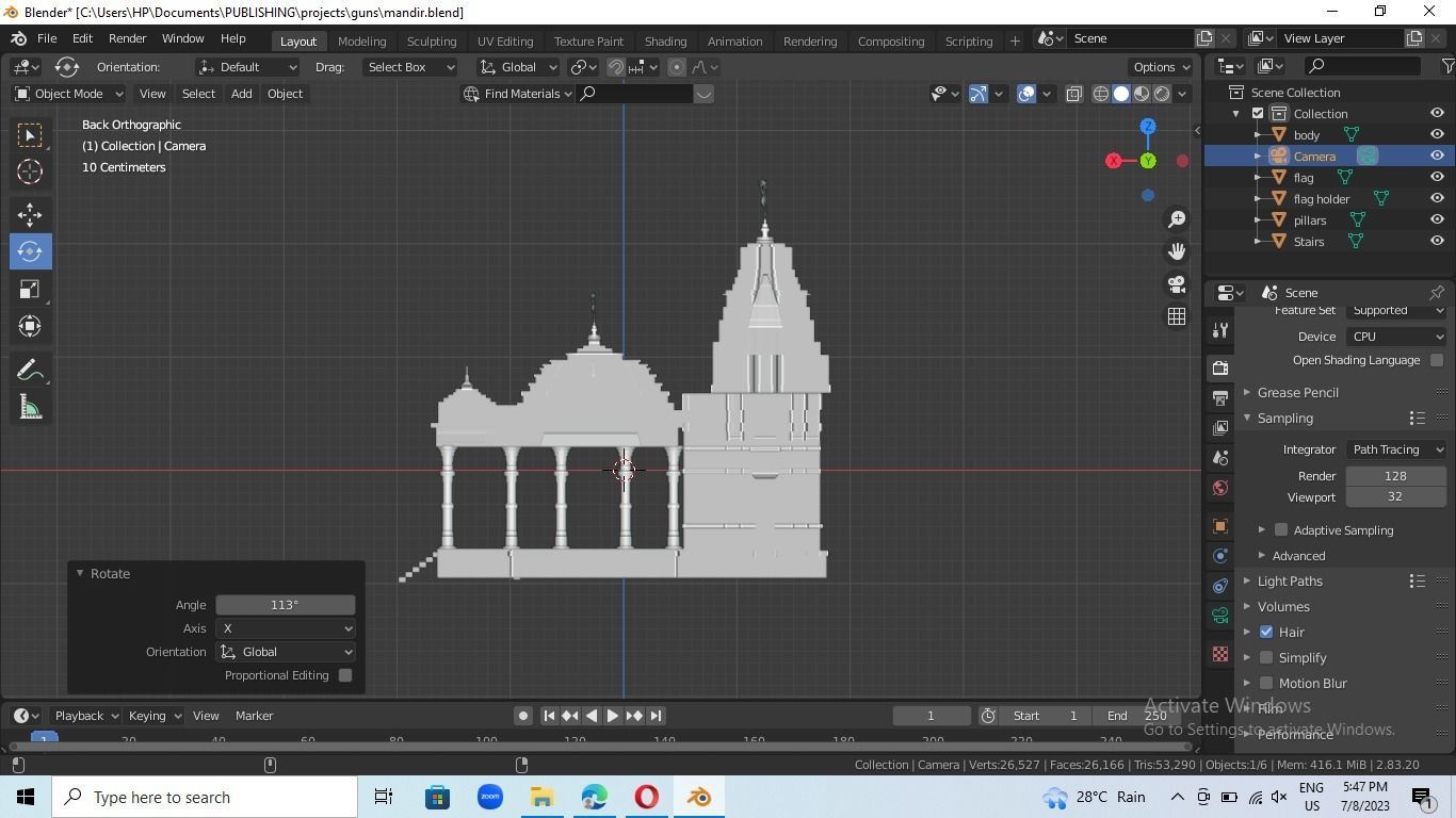 indian temple mandir 3d model 3D model_17
