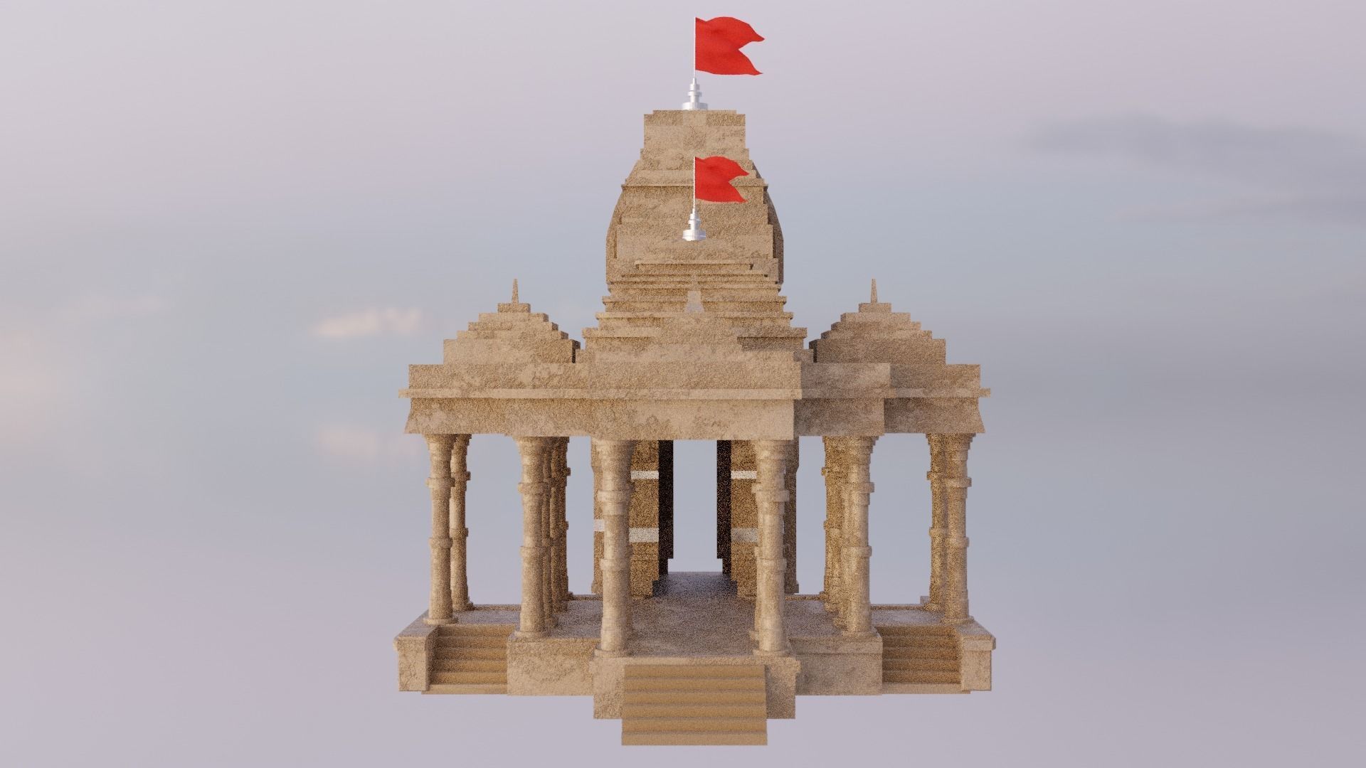 indian temple mandir 3d model 3D model_4