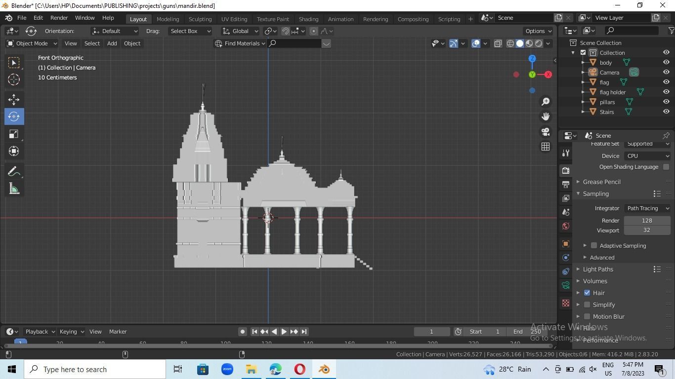 indian temple mandir 3d model 3D model_16