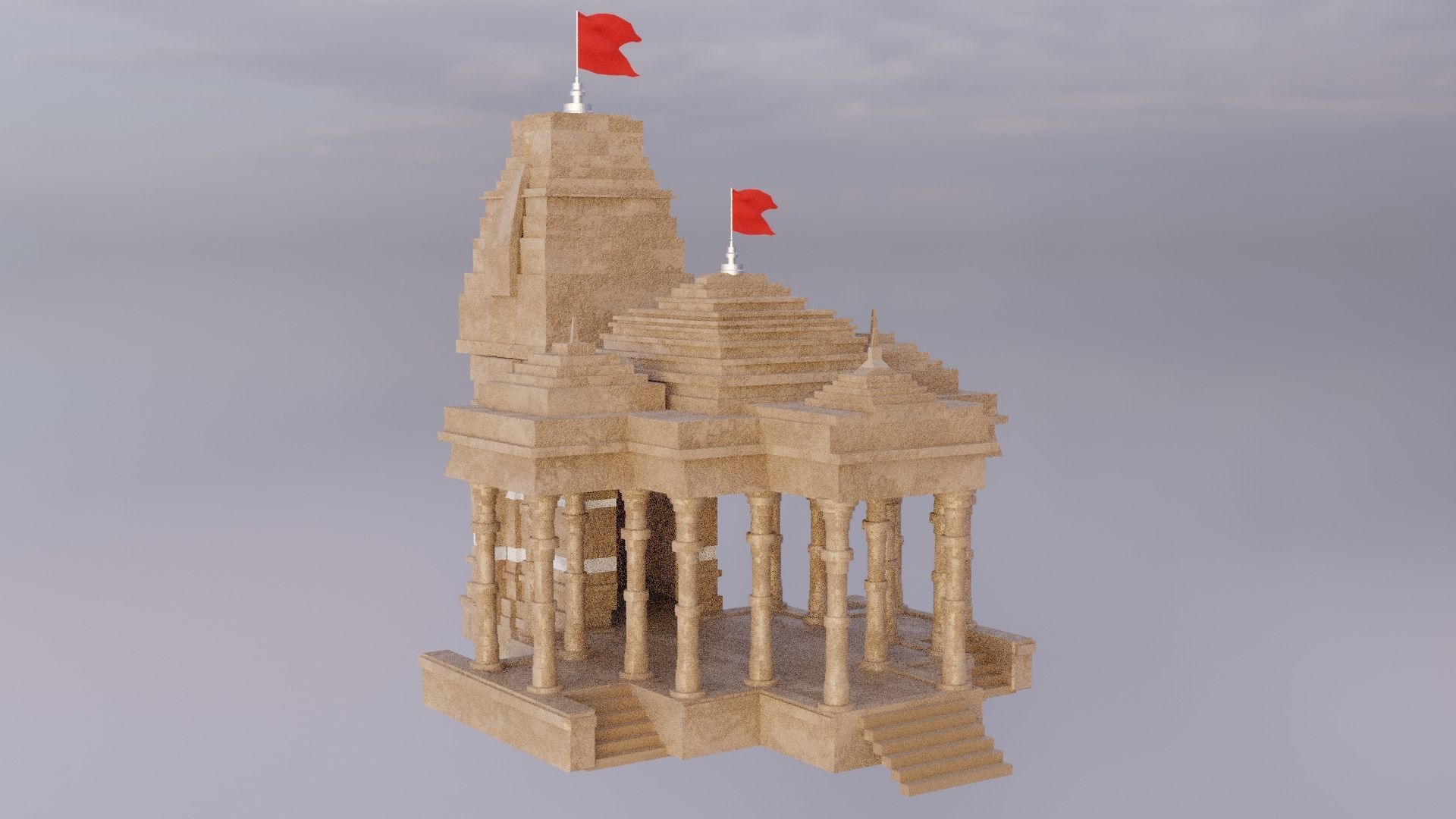 indian temple mandir 3d model 3D model_3