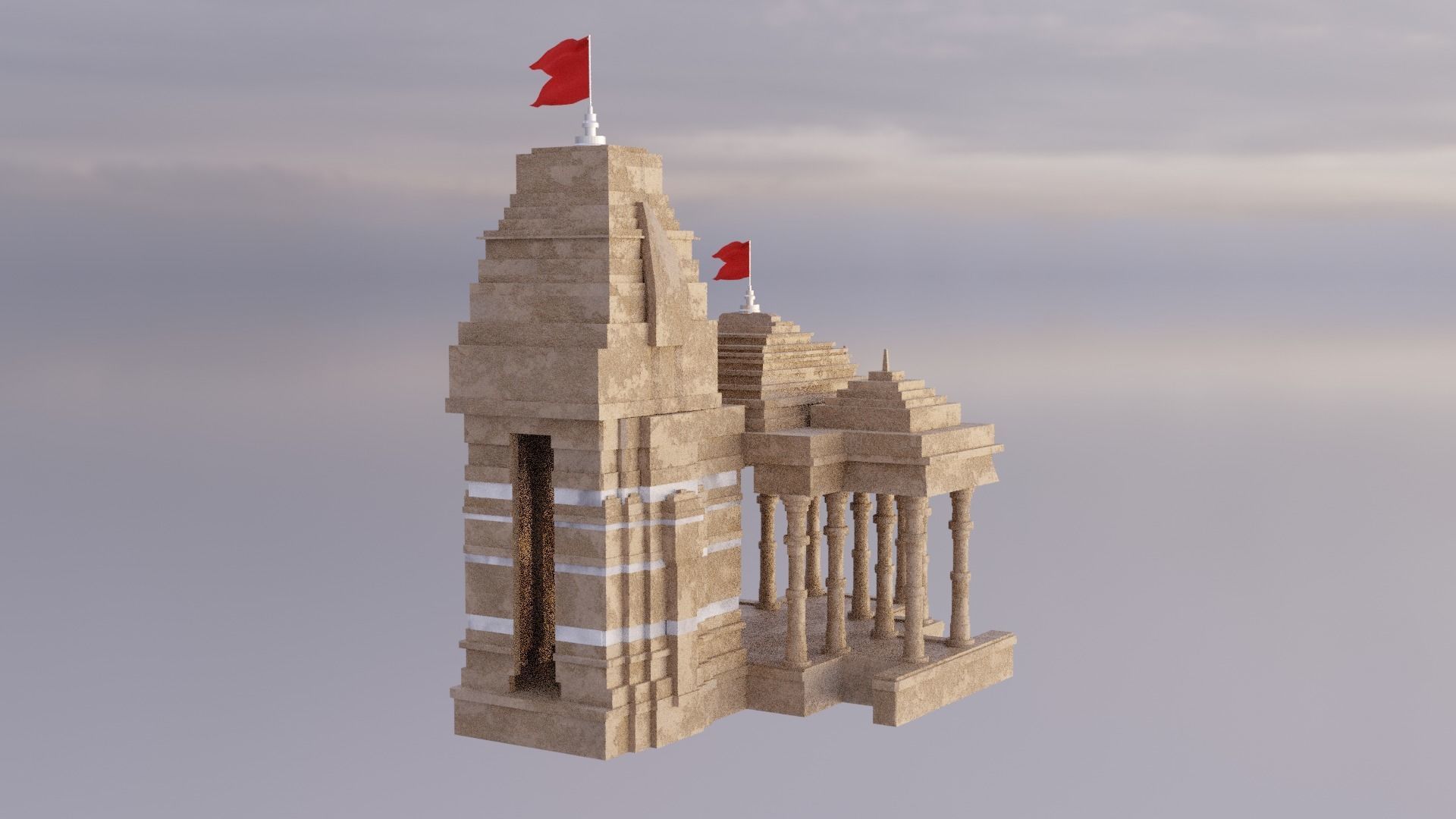 indian temple mandir 3d model 3D model_12