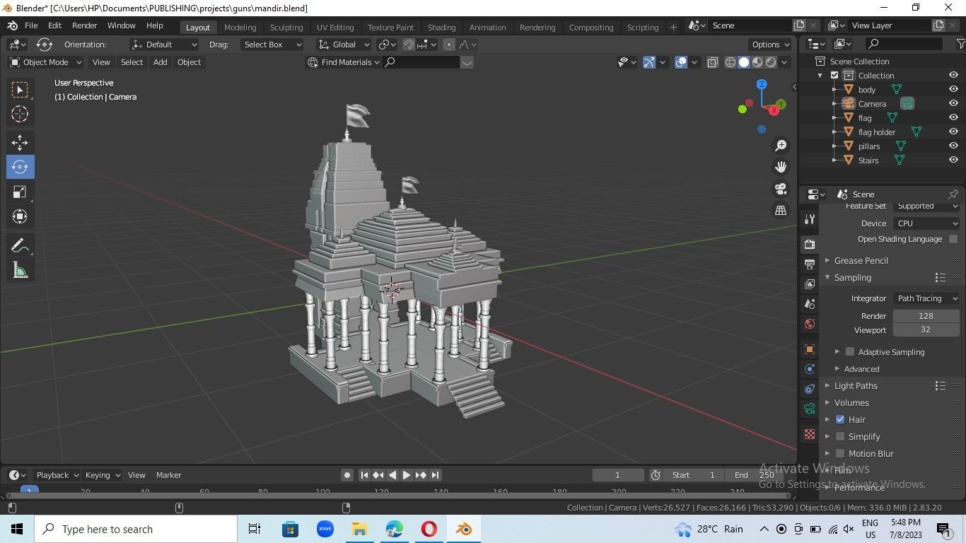 indian temple mandir 3d model 3D model_15